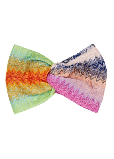 Missoni Zigzag-intarsia Knitted Headband In Multicoloured 1