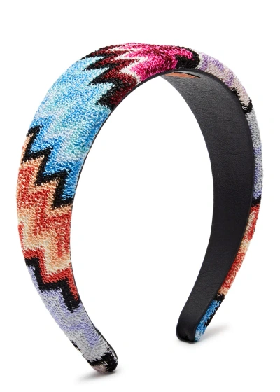 Missoni Zigzag-intarsia Knitted Headband In Multicoloured 1