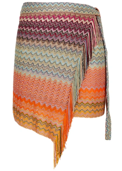 Missoni Zigzag-intarsia Knitted Sarong In Multicoloured 1