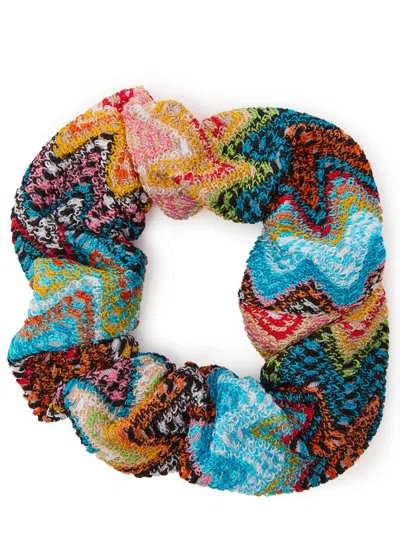 Missoni Zigzag-intarsia Knitted Scrunchie In Multi