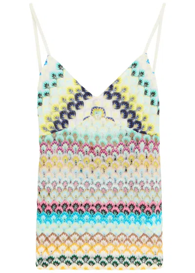 Missoni Zigzag-intarsia Metallic-knit Top In Multicolor