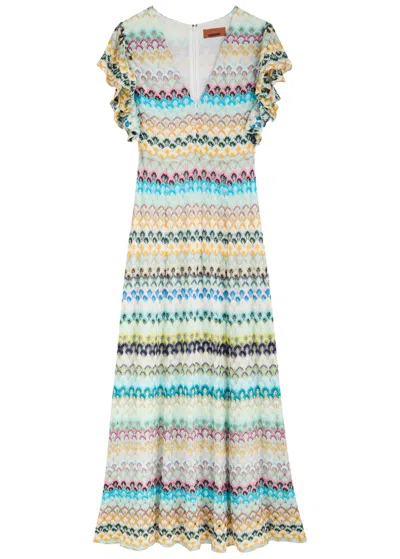 Missoni Zigzag-intarsia Open-knit Maxi Dress In Multicoloured