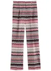 Shop Missoni Zigzag Intarsia Straight-leg Knitted Trousers In Multicoloured