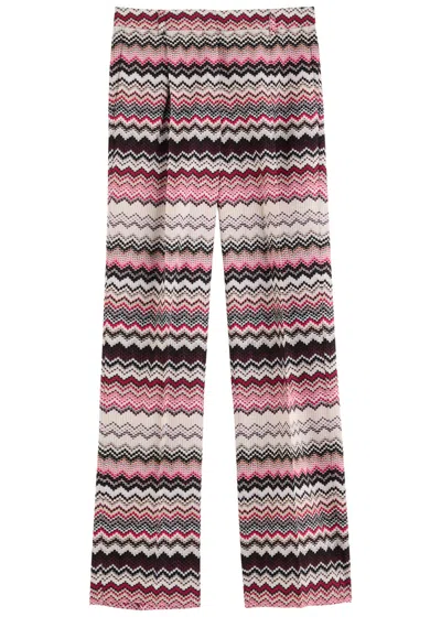 Missoni Zigzag Intarsia Straight-leg Knitted Trousers In Multicoloured