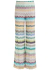 Missoni Zigzag-intarsia Wide-leg Open-knit Trousers In Multicoloured