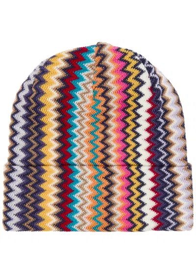 Missoni Zigzag-intarsia Wool Beanie In Multicoloured