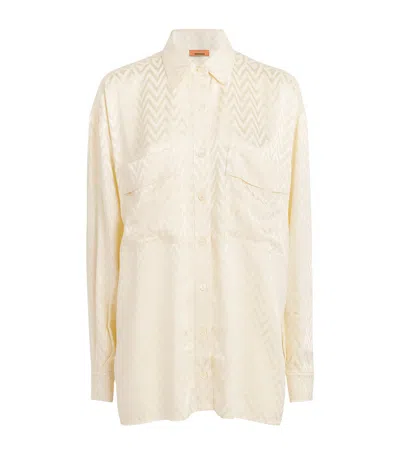 Missoni Zigzag-jacquard Shirt In Beige