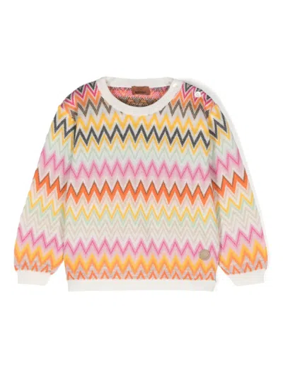 Missoni Babies' Zigzag Jacquard Sweater In Neutrals