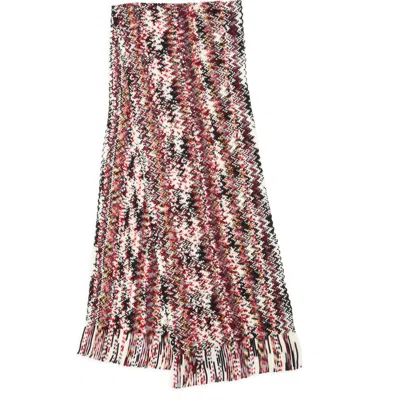 Missoni Zigzag Jacquard Wool Fringe Scarf In Multi