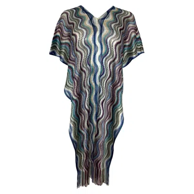 Missoni Zigzag Kaftan Poncho In Multicolor Viscose
