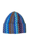 Missoni Multicolor Zigzag Pattern Beanie Hat In Multi