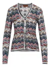 Missoni Womens Multicolor Tones Chevron V-neck Knit Cardigan In Multi