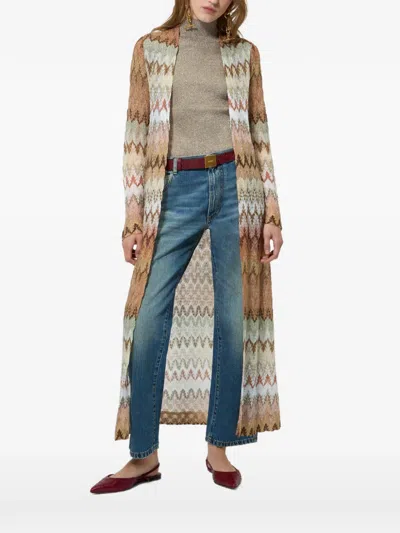Missoni Zig-zag Knit Cardigan In Neutral