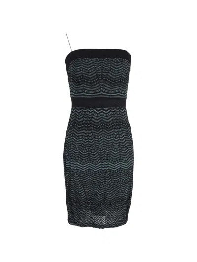 Pre-owned Missoni Zigzag-knit Dress In Green