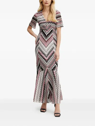 Missoni Zigzag-knit Fishtail Dress In Gray