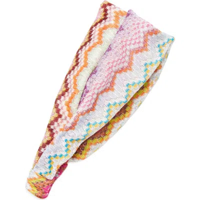 Missoni Zigzag Knit Headband In Multi