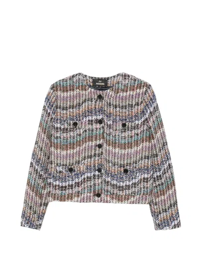 Missoni Zigzag Knit Jacket In Multi