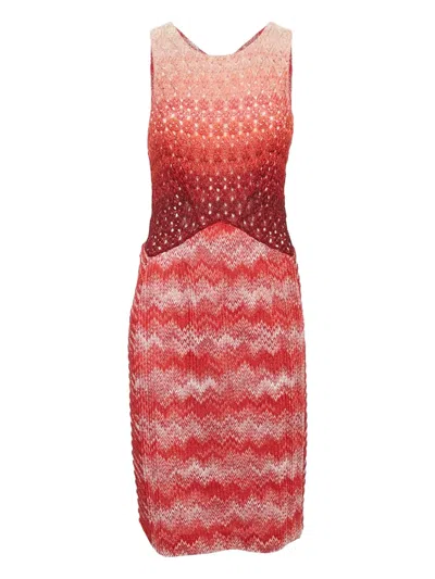 Pre-owned Missoni Zigzag Knit Midi Dress