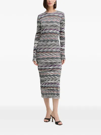 Missoni Zigzag Knit Midi Dress In White