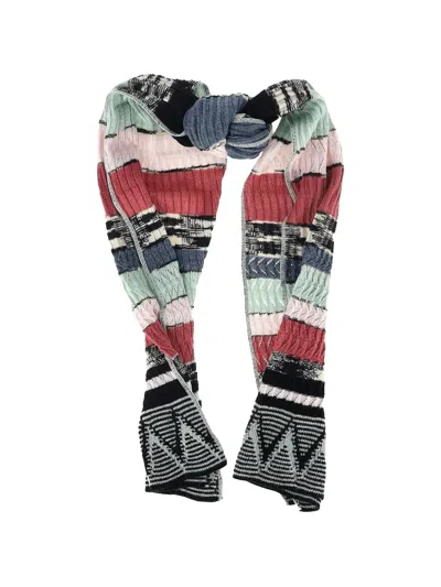 Pre-owned Missoni Zigzag-knit Scarf In Black