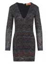 Missoni Fitted Mini Dress With Multicolored Zigzag In Multi