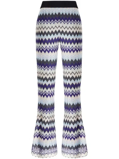 Missoni Zigzag-knit Trousers In Multicoloured