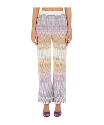 MISSONI MISSONI ZIGZAG HIGH-WAISTED KNITTED TROUSERS