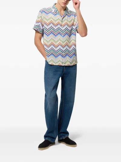 Missoni Zigzag Knit Viscose Shirt In Multi