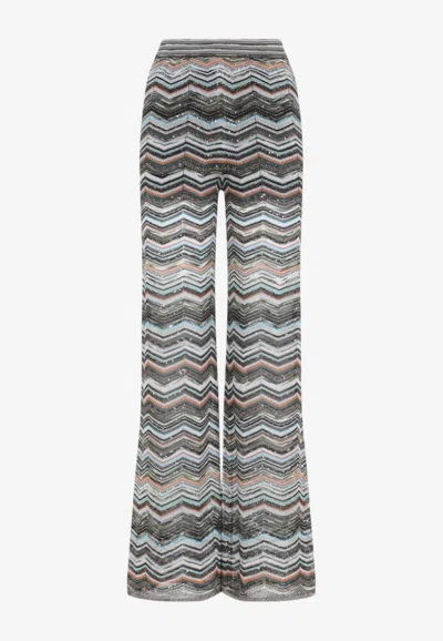 Missoni Zigzag Knit Wide-leg Pants In Multi