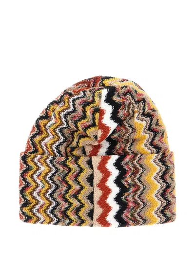 Missoni Zigzag Knitted Beanie In Multi