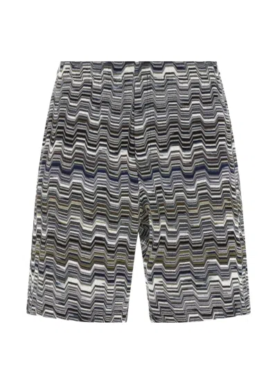 Missoni Irregular Zigzag Bermuda Shorts Bermuda And Short Green In Multi