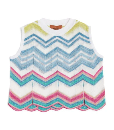 Missoni Kids' Multicolour Chevron Laminated Knitted Sleeveless Top