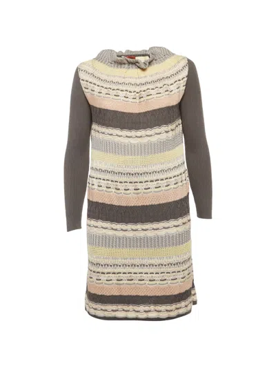 Pre-owned Missoni Zigzag Knitted Dress In Gray