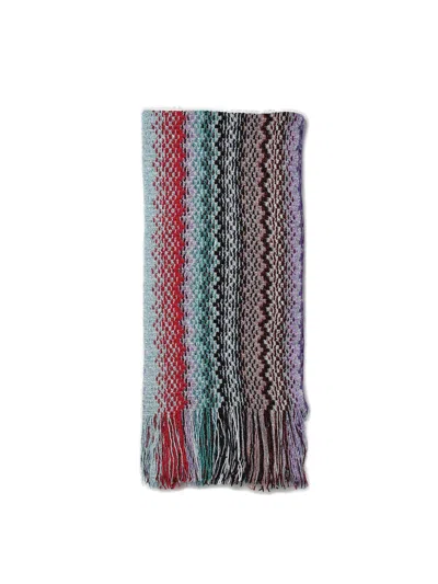 Missoni Zigzag Knitted Fringed-edge Scarf  In Multicolor