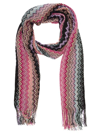 Missoni Zigzag Knitted Fringed In Multi