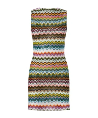 Missoni Zigzag Knitted Mini Dress In Multi