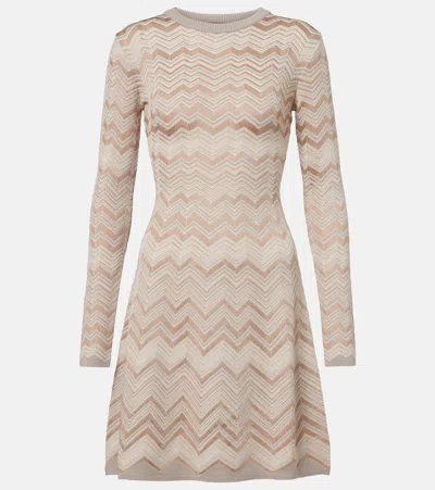 Missoni Zigzag Knitted Minidress In Black
