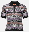 Missoni Zigzag Knitted Polo Shirt In Blue
