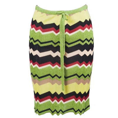 Missoni Zigzag Knitted Skirt - '00s In Multi