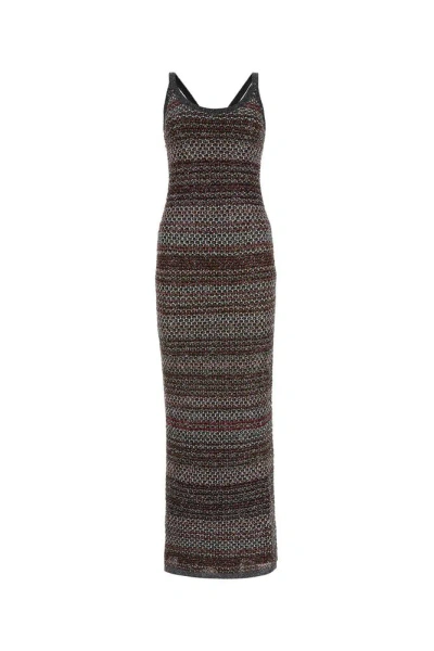 Missoni Zigzag Knitted Sleeveless Long Dress In Multi