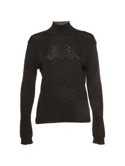 Pre-owned Missoni Zigzag Knitted Sweater In Black