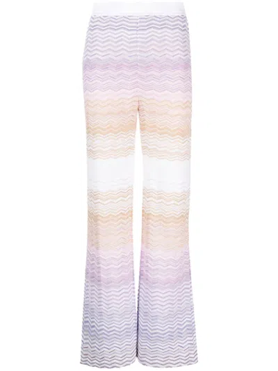 Missoni Zigzag Knit Trousers In Multi
