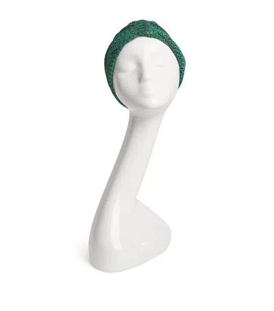 Missoni Zigzag Knot-detail Turban Hat In Green