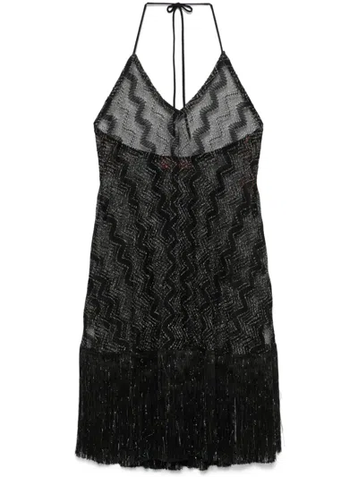 Missoni Zigzag Lamé Beach Cover Up In Black
