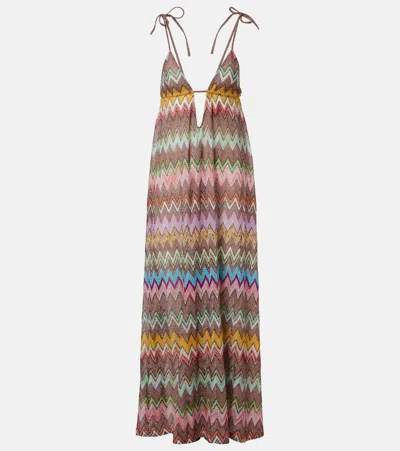 Missoni Zigzag Lamé Beach Dress In Multi