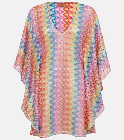 Missoni Zigzag Lamé Beach Dress In Multicolor