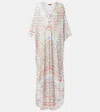 Missoni White Dress With V Neck And All-over Zig-zag Motif In Multi