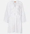 Missoni Viscose Zig Zag Lamé Cover-up Dress With Wide Sleeves In White