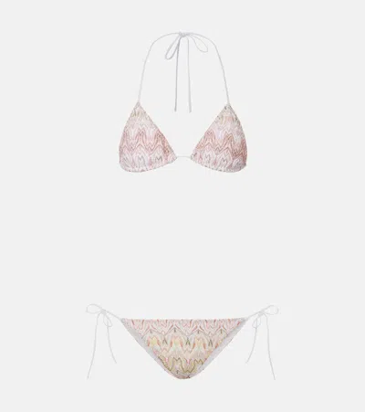 Missoni Zigzag Lamé Bikini In Pink