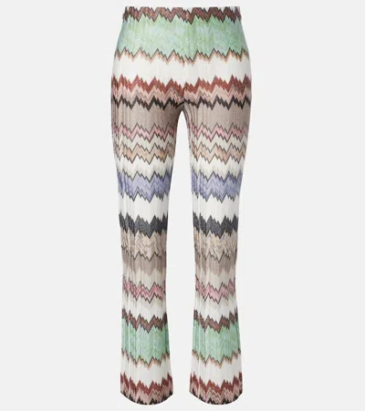 Missoni Zigzag Lamé Cropped Straight Pants In Multi